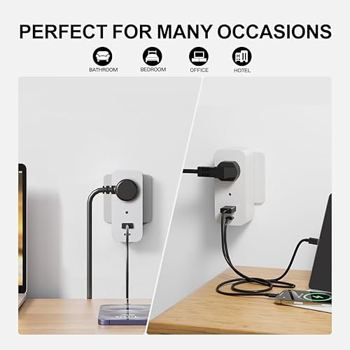 Miniatura 7 de ULar Cámara de seguridad con enchufe, mini cámara WiFi FHD de 1080P con carga de 3 dispositivos, tarjeta SD integrada de 32 GB, detección de