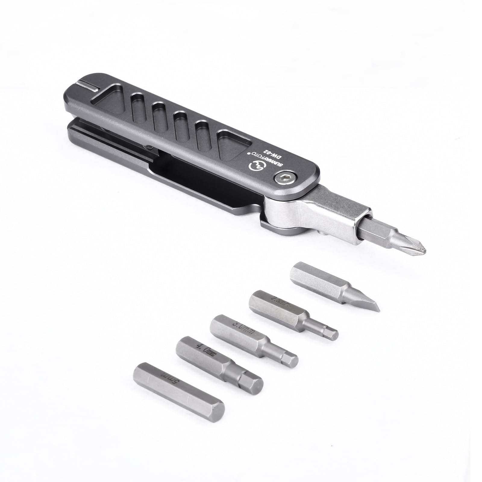SUNWAYFOTO DW-02+ Foldable Tool Set including Allen Key Stainless Steel 2.5/3/4/5 mm, Phillips and Flat Head