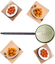 A Z COLECTION Motichoor Laddu Iron Jhara,Perforated Strainer with Long Handle for Indian Sweets,Commercial & Home Use,Boondi Jhara with Long Handle Pack of 1 ((Hole Size:. 0 Number)),Silver,20x18x6 cm