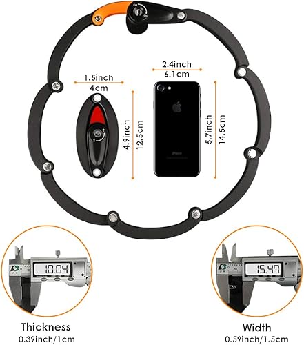 Miniatura 3 de WOTOW Candado plegable para bicicleta, de acero resistente, con soporte de montaje, cerradura de bicicleta antirrobo de 35 pulgadas con 3 llaves