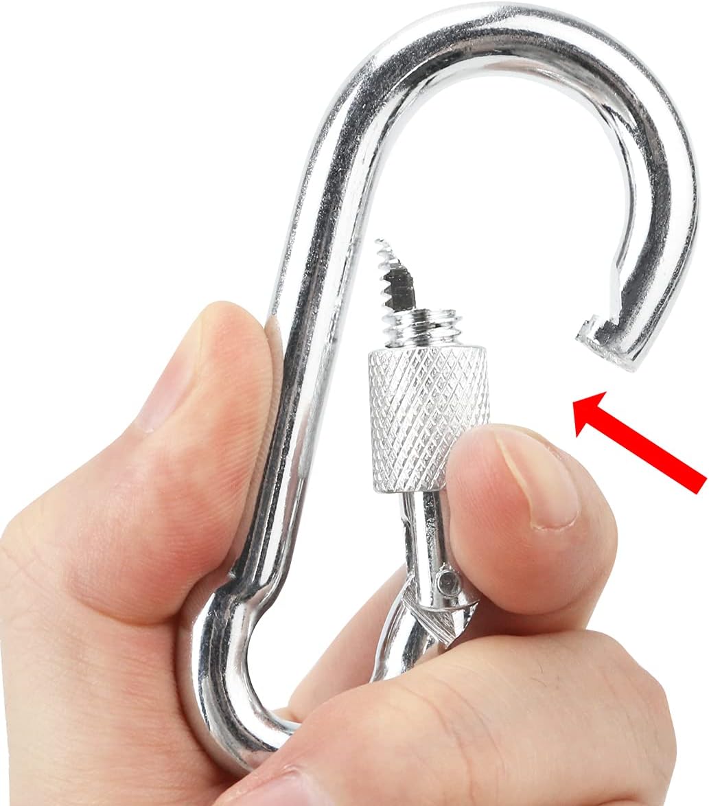 4 PCS Black Tree Swing Straps Hanging Kit with 4 Carabiners, 24cm / 9.4inches Length Tree Swing Hanging Kit Holds 220 lbs Perfect for Tree Swing Hammocks