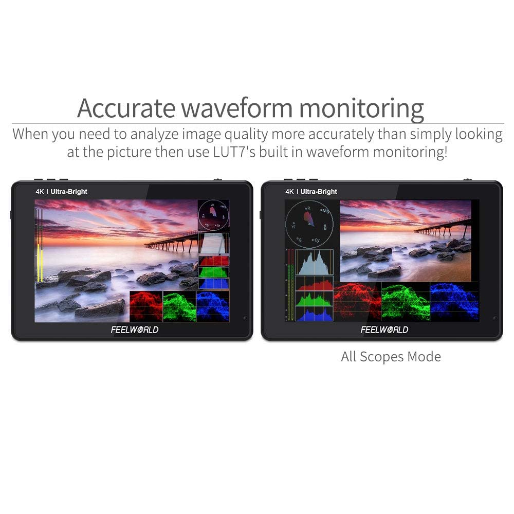 モニター台 FEELWORLD LUT7 4K Ultra-Bright 2200nit Amazon.com : FEELWORLD LUT7 7 Inch Field Monitor 4K