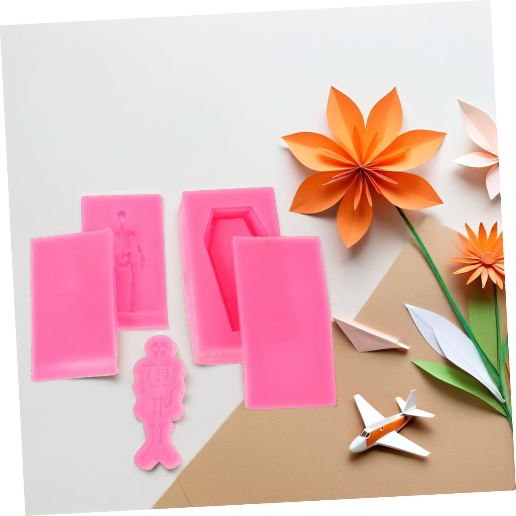 Angoily 3pezzi Stampo in Silicone Per Ossa Per Colata Di Resina Stampo Per Portachiavi Fai Da Te Per Halloween Per Polimerica Per Resina Epossidica
