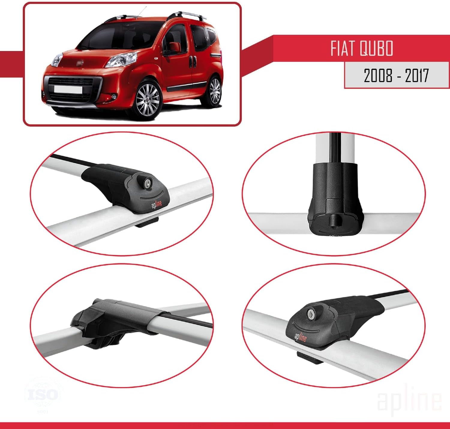 accessorypart Compatible with Opel Combo E Life 2019-2022 ACE-1 Car Roof Rack Cross Bar Black Aluminium 4 Bars