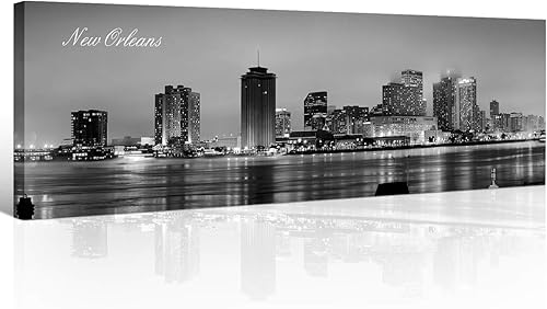 Arte de pared de horizonte de Nueva Orleans para sala de estar, lienzo de paisaje urbano, decoración moderna para el hogar, imágenes panorámicas, disponible en Yaxa Colombia
