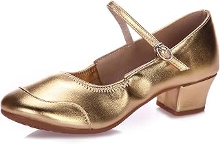 Zapatos de baile con purpurina para mujer, zapatos de baile latino, tango vals, zapatos de baile para bailar, color amarillo, 34 EU/3 EE. UU