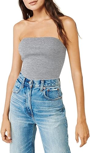 Miniatura 8 de H HIAMIGOS Paquete de 3 camisetas de algodón sin tirantes para mujer, sin mangas, elásticas, lindas, sin relleno