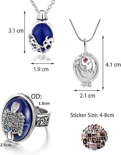 Miniatura 2 de UoYu YouU - Juego de 24 piezas de joyería de The Vampire Diaries, vintage, de cuero, para escribir diarios, caminatas por el día, Katherine, cristal