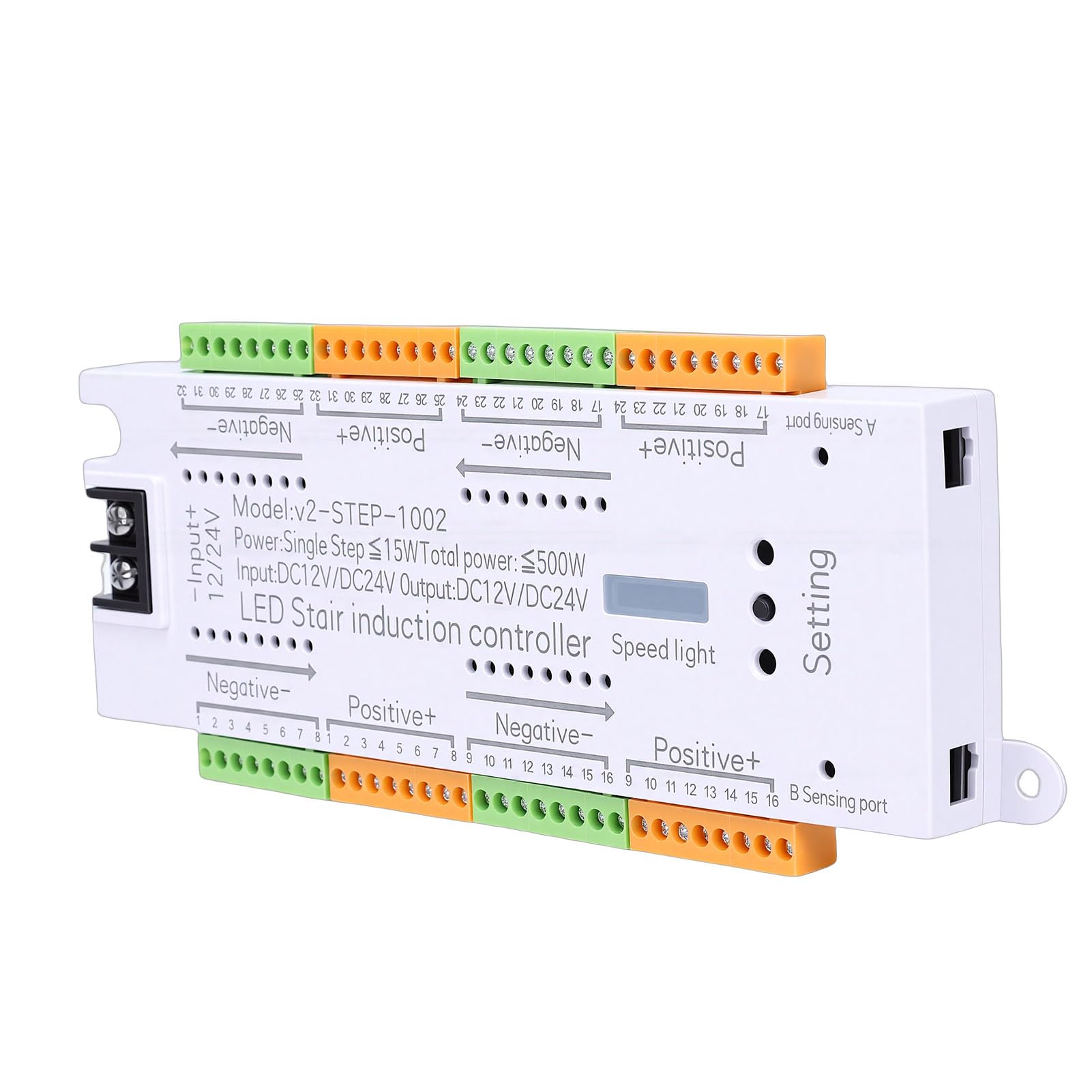 32 Channel LED Stair Light Controller, Motion Sensor Automatic Step Light Switch with Adjustable Speed for Home Mall Store Indoor Staircase