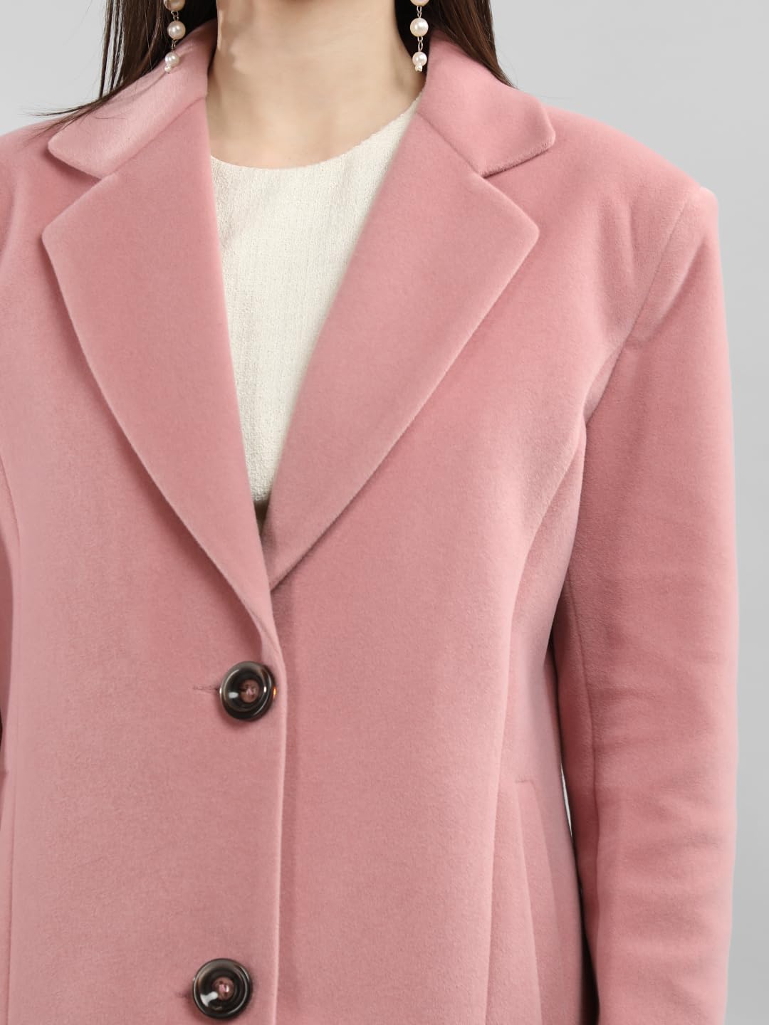 PLAGG Women Winter Wear Solid Long length Stylish Overcoat with wool blend and comfort fit 4