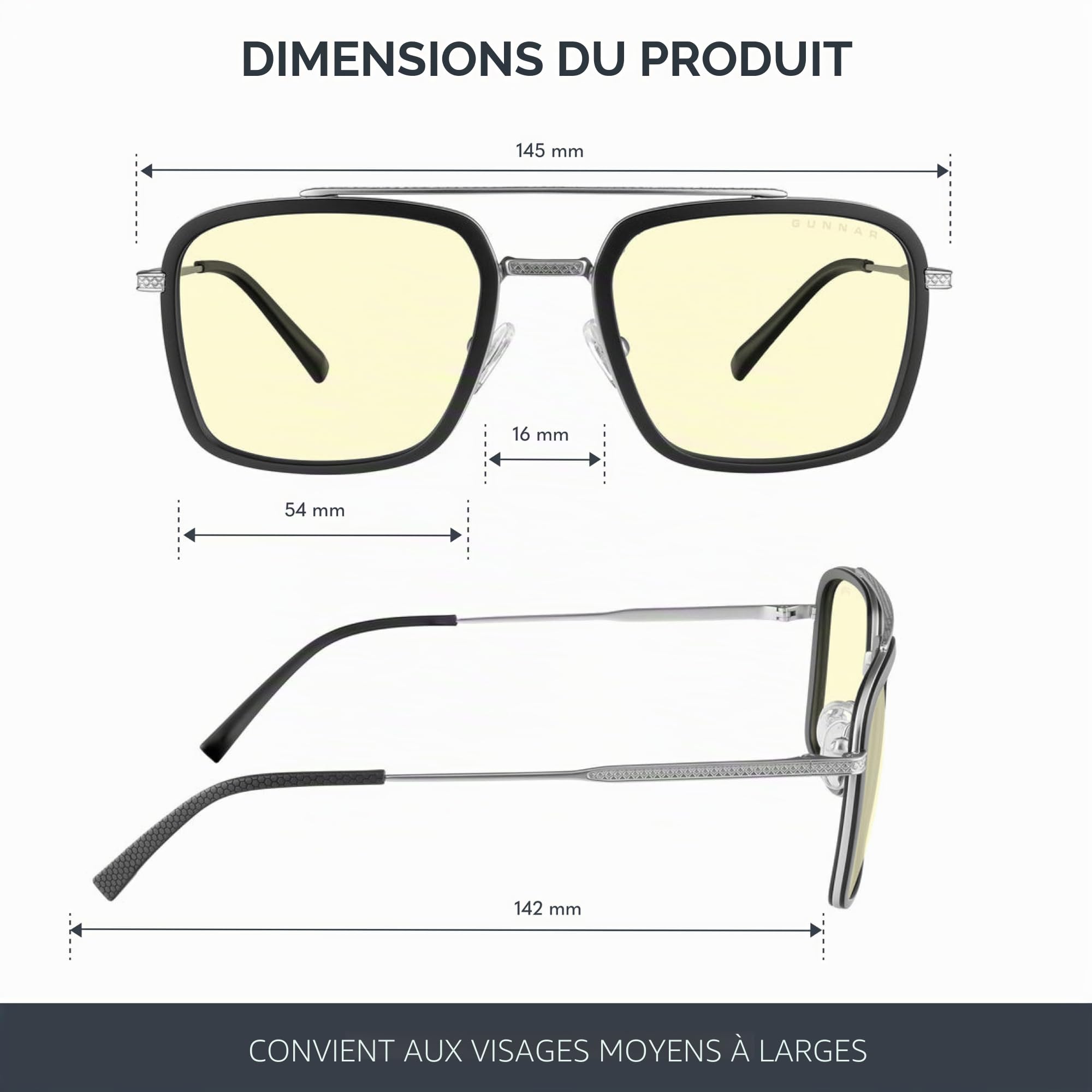 Gunnar Stark Industries Lunettes bloquant la lumière bleue Homme (lot de 1)