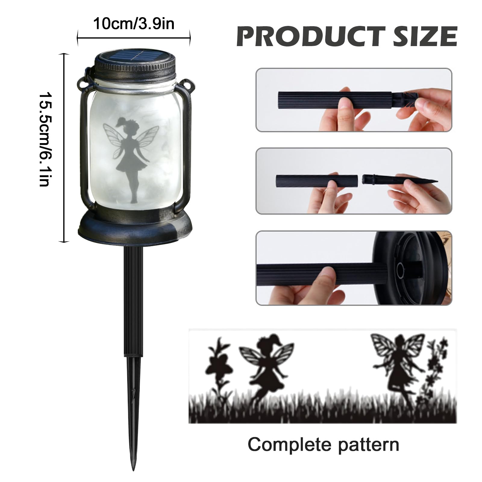 Lampade solari per esterni, lanterne solari per esterni, impermeabili Ip65, luci solari da giardino, luci decorative per giardino, fatina delle farfalle in barattolo per patio, valanga, giardino