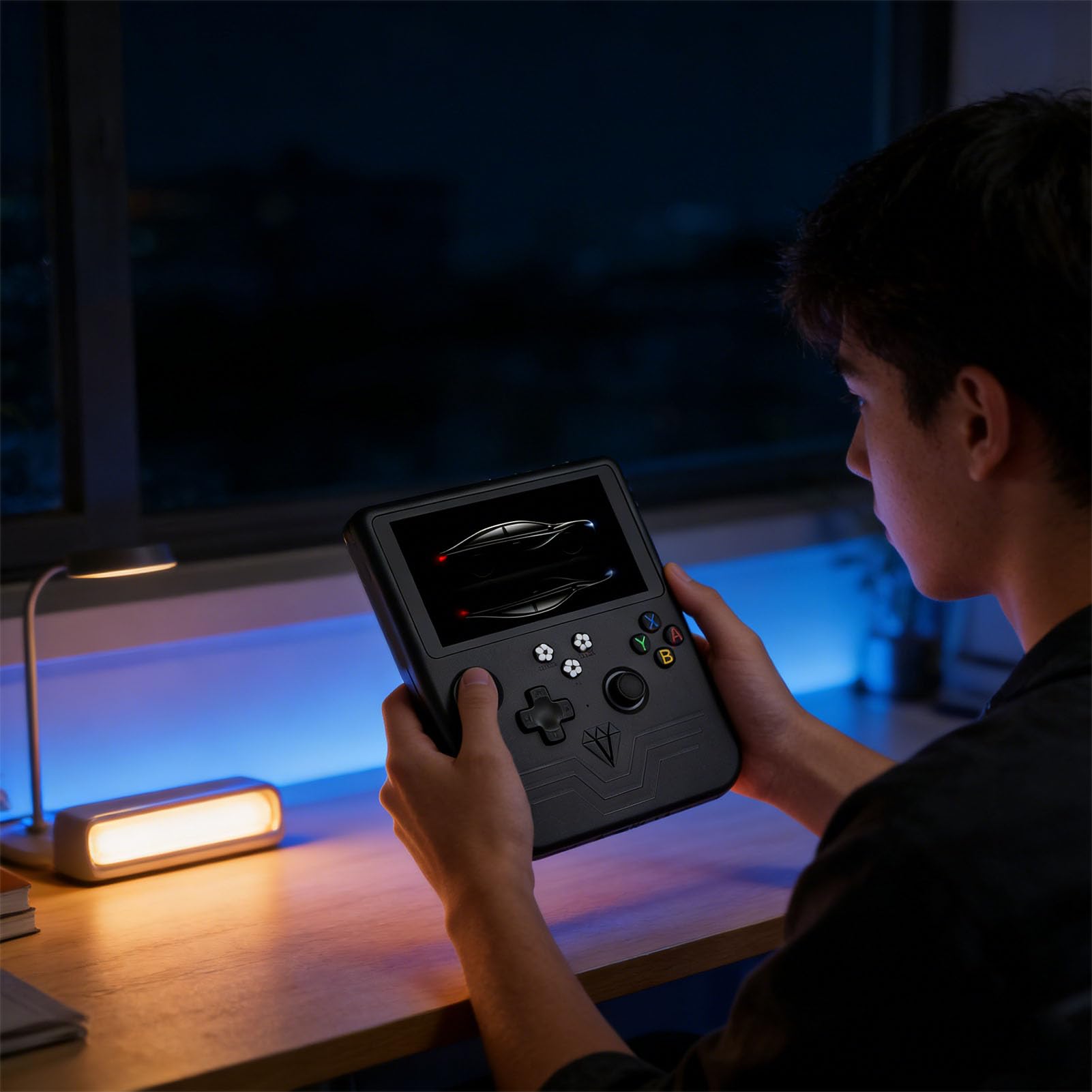 VBESTLIFE Console di Gioco Portatile retrò, Schermo da 6 Pollici con Batteria da 6000 MAh e Scheda di Memoria da 128 GB, per Giochi Classici e Giochi Portatili (BLACK)