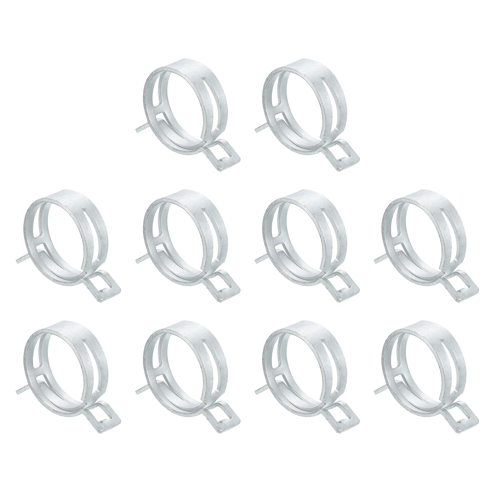 Sourcingmap 10Pcs Spring Band Type Action Fuel/Silicone Vacuum Hose Pipe Clamp