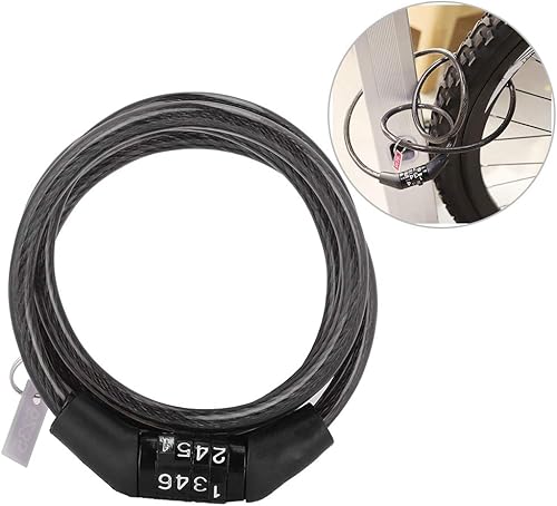 Miniatura 7 de Cable de bloqueo de bicicleta antirrobo bicicleta de montaña con contraseña fija Cable de bloqueo de cadena de bloqueo de seguridad de acero