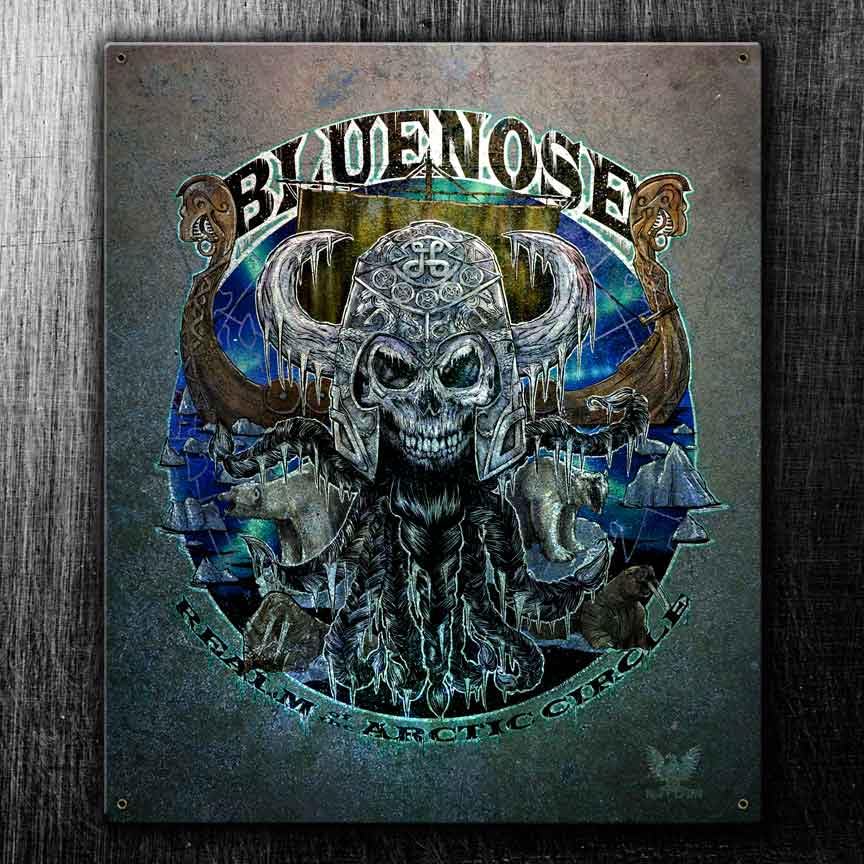 Stay Frosty EnterprisesBluenose Realm of the Arctic Circle Veteran Military Wall Décor Man Cave Refurbished American Made Stainless Steel Vintage 12 x 15 Inch Sign