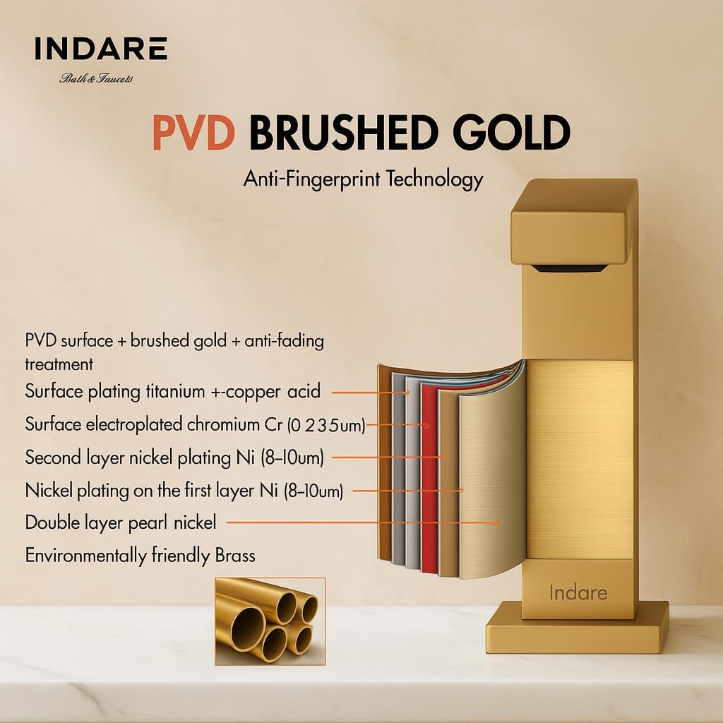 Brushed Gold Bathroom Faucets, Vanity Faucets for Sink 3 Hole ,Two Handles Widespread 4 Inch 8 Inch Brass Bathroom Sink Faucet with Pop Up Drain and Cupc Lead-Free Hose - Image 3