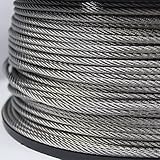 PauLi Edelstahldesign® STAHLSEIL (Ø 5mm / 20m, 7x19 weich) A4 Edelstahl INOX | Rankhilfen für Kletterpflanzen Befestigung Sonnensegel 4x5 Umlenkrolle Stahlseil Edelstahlseil