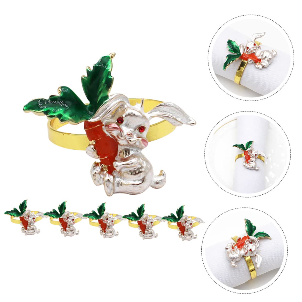 IMIKEYA 18pièces Anneaux De Serviettes Décoratifs Forme De Lapin De Accessoires De Table pour Pâques Boucles De Serviettes Élégantes pour Dîner Fête Et Restaurant