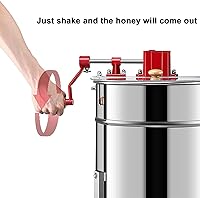 Vista 3 de Extractor manual de miel, 2 marcos de acero inoxidable con mango y soporte de 3 patas, equipo de extracción de apicultura, extrae miel rápidamente