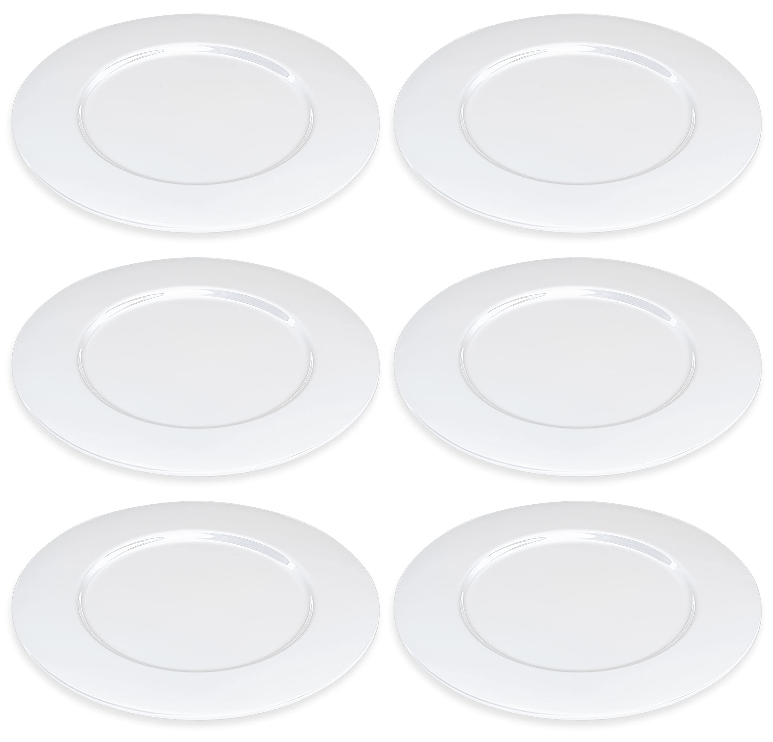 Barski European Glass Charger Plates - 12.5 Inch Diameter, Set Of 2, Clear With Designed Border - View #8