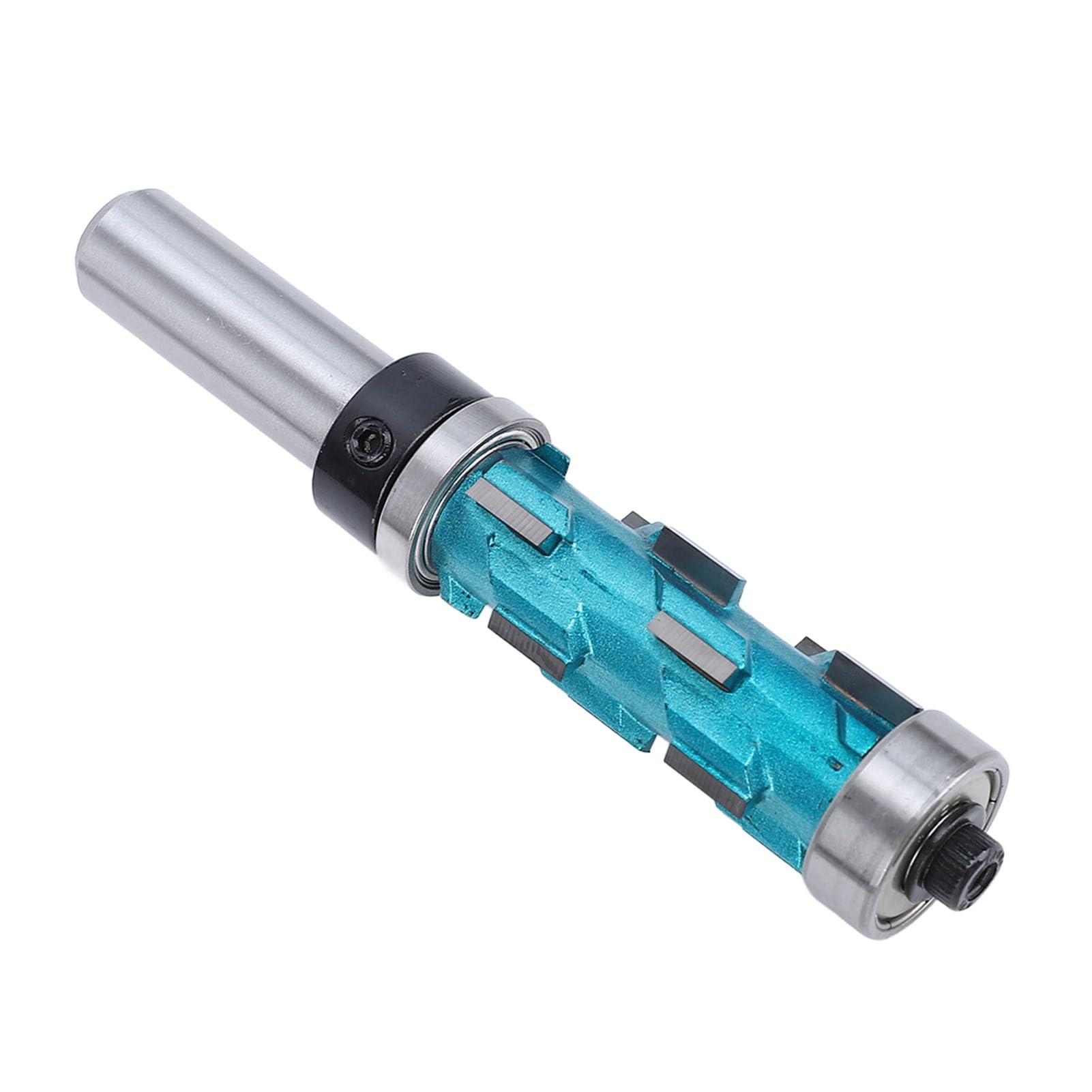 Fresa a filo per fresatura in metallo duro con doppio cuscinetto per la lavorazione del legno, rifilatura a spirale, con gambo 1/2, diametro 3/4 pollici