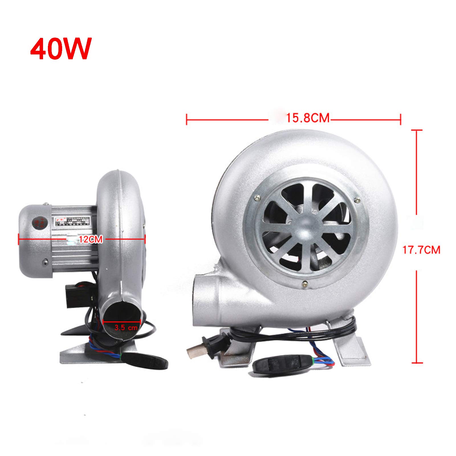 Wentylator do grillowania, wentylator do kuźni kowalskiej, wentylator do grillowania na węgiel drzewny, akcesoria do użytku na zewnątrz (30 W, 40 W, 60 W, 80 W)