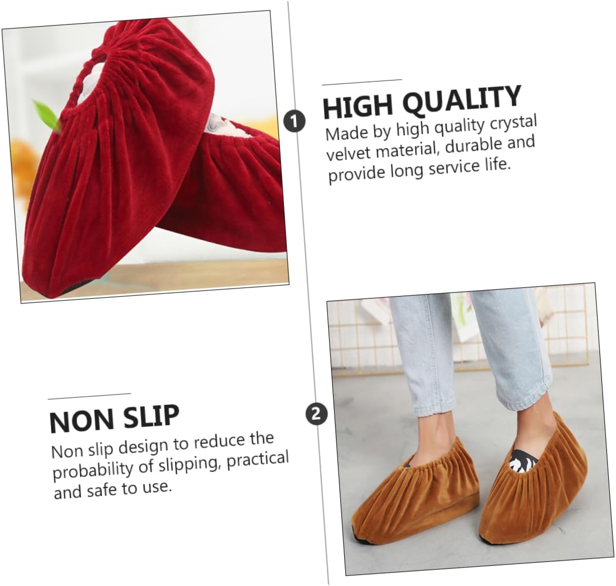 LIFKOME 4pairs Boys and Girls Shoe Covers Breathable Non- Thickening Design for Indoor Use Random and Reusable Lint Covers for Boy Girl Footwear