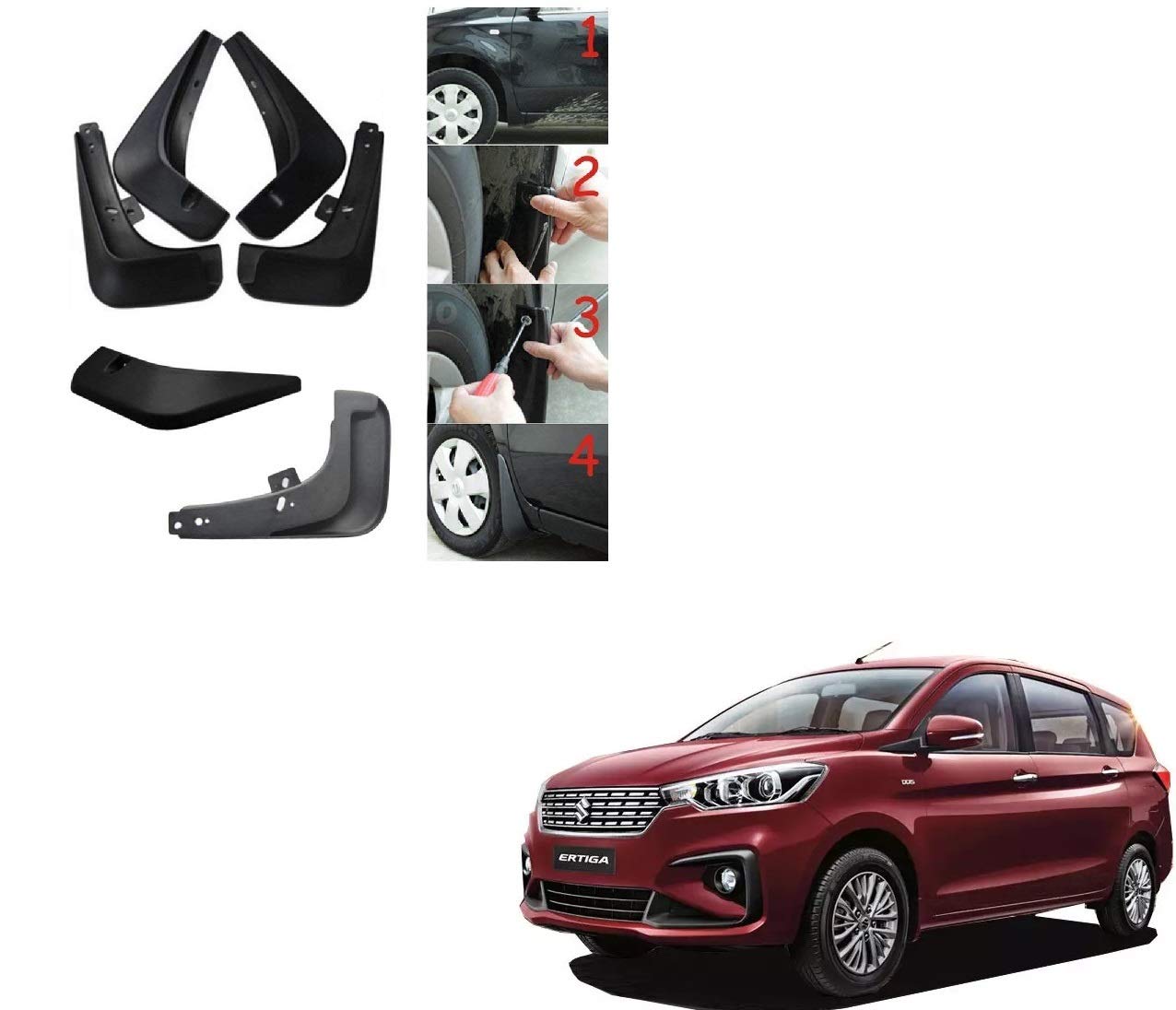 Kozdiko Car O.E Type Mud Guard Flaps for Maruti Suzuki Ertiga (2019-2025)-picture-17