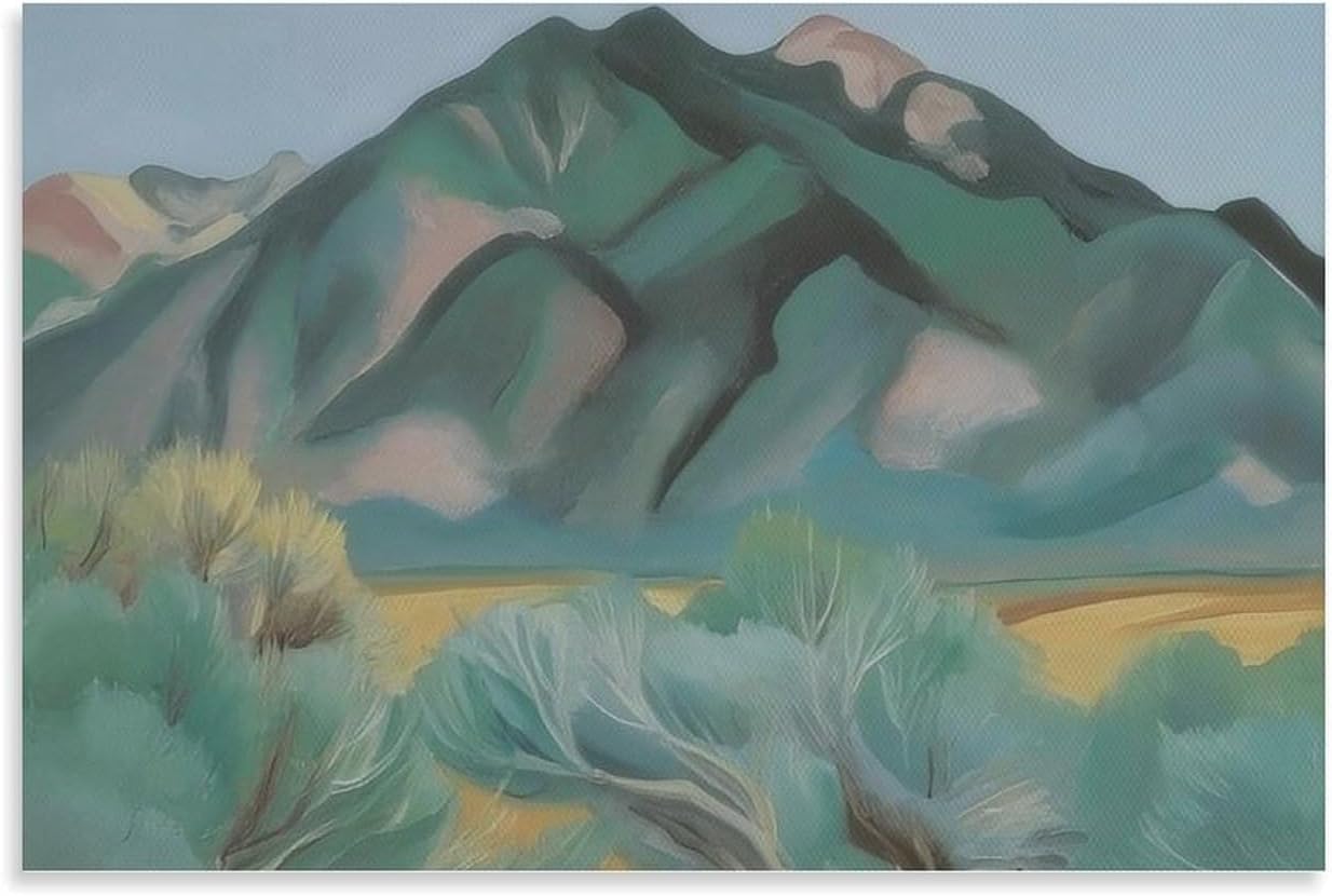 Rikin Liuff Georgia O'Keeffe Poster and Prints Georgia O'Keeffe The Mountain Canvas Wall Art Aesthetic Painting for Home Wall Decor Picture 40x55cm Frameless