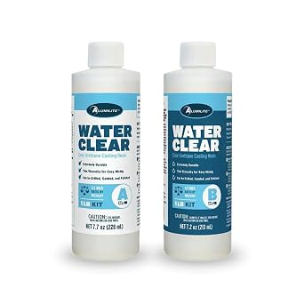 Alumilite Water Clear Urethane Casting Resin, 2 lb, Crystal Clear Resin for Jewelry, Molds, Crafts, Epoxy Projects, and Prototypes, 11 Mix, Compatible with Mica Powder, and Art Supplies