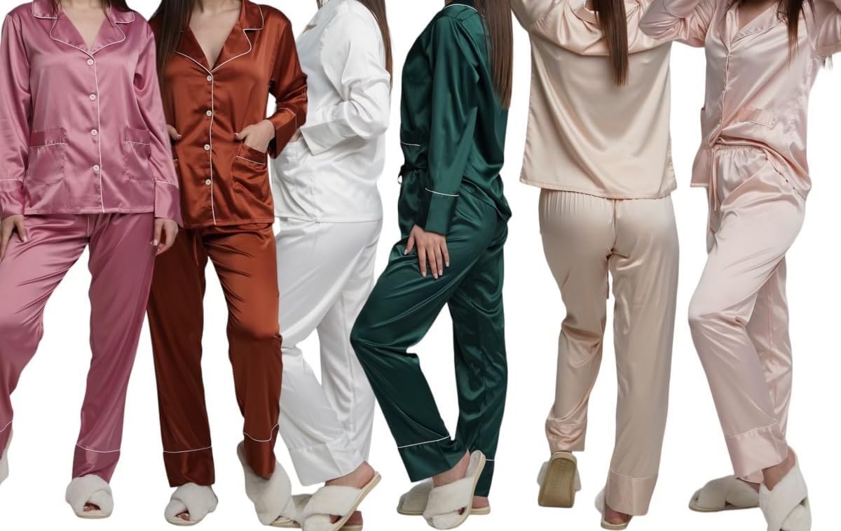 Bridesmaid Pajamas with Personalization - Bridal Party Pajamas- Pajama for Women - Two-piece PJ Sets - Soft Sleepwear Lingerie - Bridesmaid Gifts - Long Sleeve Pajamas Tops - Bridal Party White - Image 3