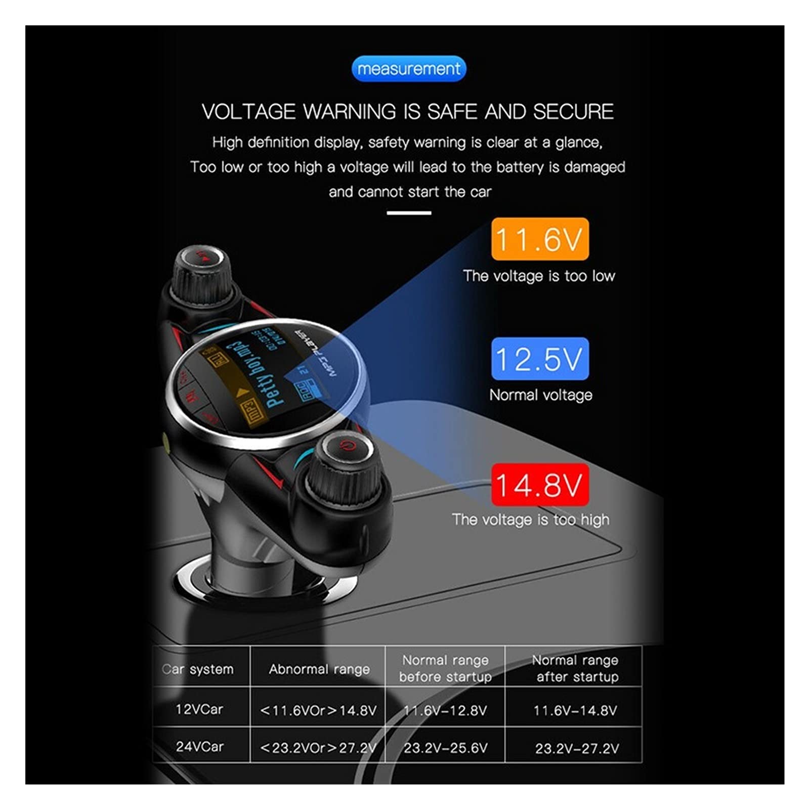 Adattatore Audio Bluetooth. Auto MP3 Player Wireless Bluetooth Vivafree FM. Kit Auto trasmettitore 2. 1A TF AUX. Audio USB Caricabatterie LCD. Display Car. FM. Modulatore