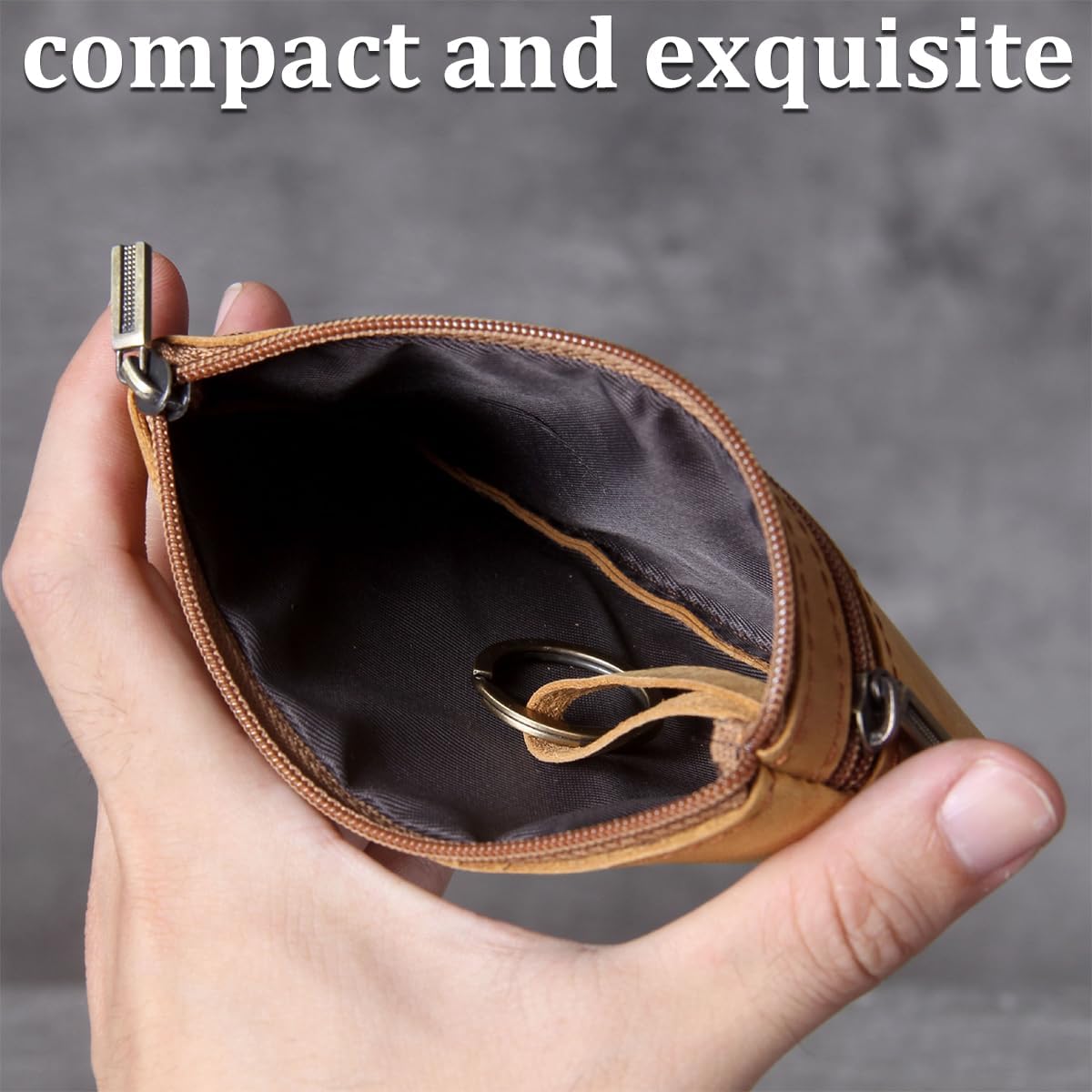 1 Pcs Leather Mens Tray Purses Coin Purse Cash Change Wallet Coin Holder Money Pouch Key Wallet Pouch Gifts for Men Dad Father (Retro Brown), Brown, One Size, /