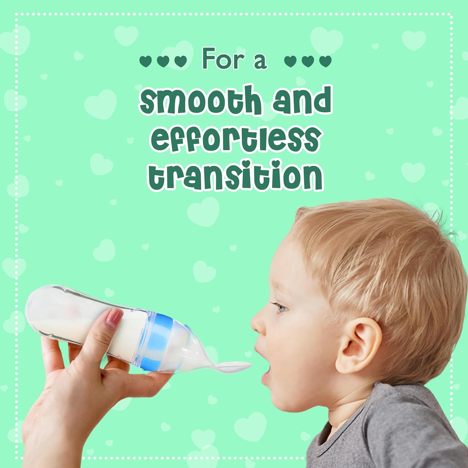 Baby Fruit Feeder Pacifier with Rattle (1 Pcs) with 1 PCS Silicone Food Dispensing Spoon 90ML and 1 pcs Fruit Teether 1pcs Finger Brush 1 pcs Baby bib 1 pcs Steel Bottle 240 ML (Blue) - Image 7 thumbnail