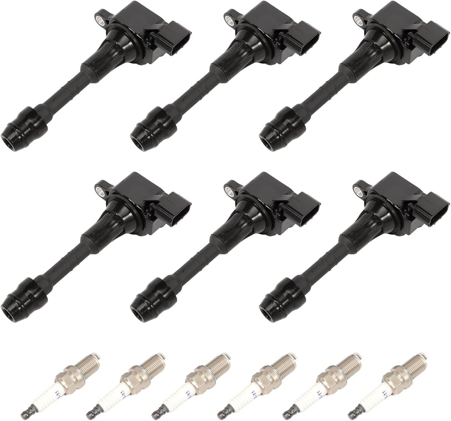 UF349 Pack of 6 Ignition Coil Pack and Spark Plugs Compatible with 2002-2006 Altima/2005-2019 Frontier/2001-2008 Maxima/2003-2008 Murano/Quest/Pathfinder/I35/QX4 3.0L/3.5L/4.0L OEM 224488J115, C1406