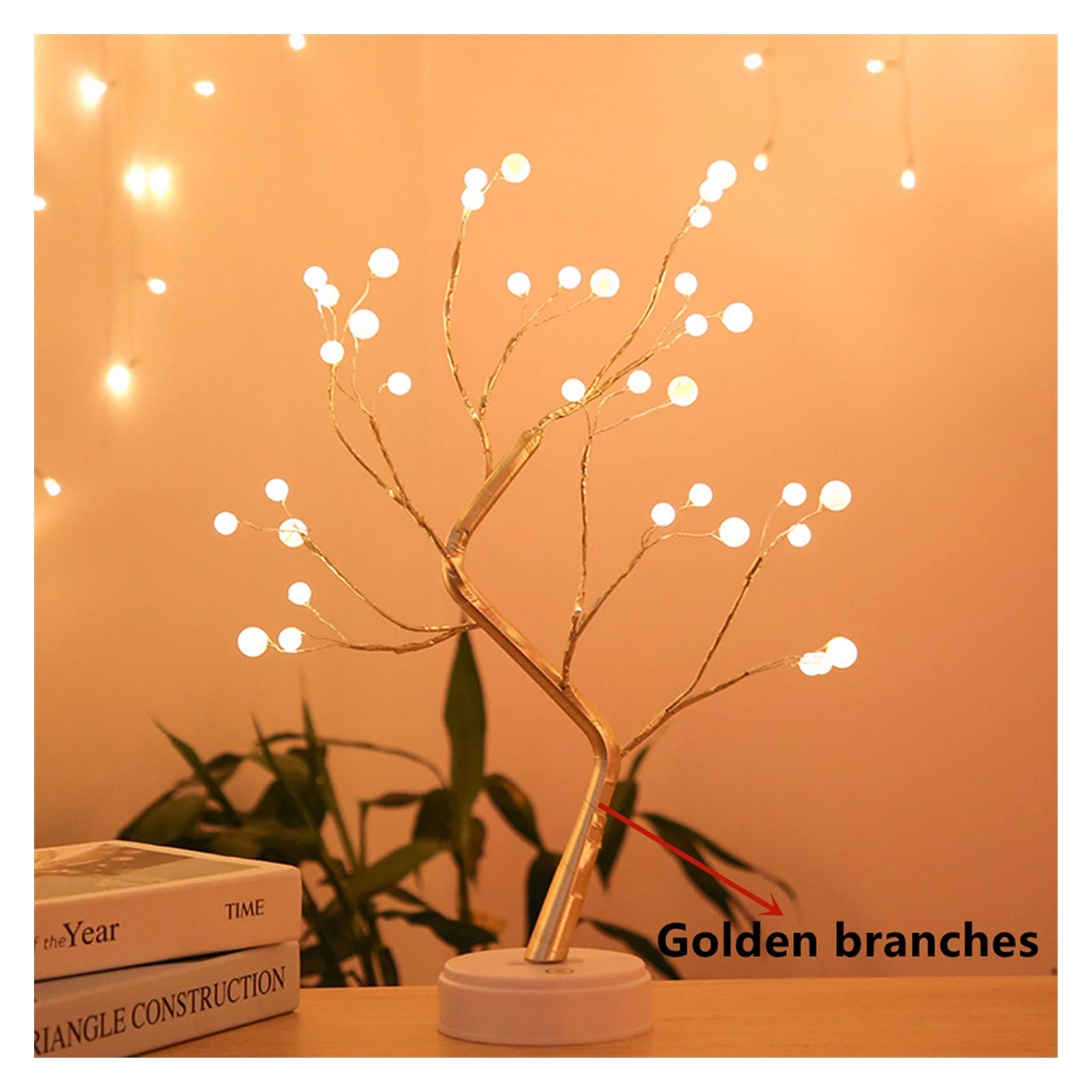 Lámpara Escritorio DIRIGIÓ Luz de noche Mini Navidad Árbol de twinkling de árbol de cobre Lámpara de guirnalda for casa de vacaciones Detalle de dormitorio for niños Luces de hadas luminarias Lamparil