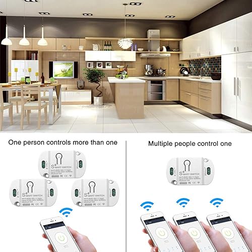 Miniatura 4 de Interruptor básico inteligente inalámbrico 10A KR2201WB para Smart Home Smart Life APP compatible con Alexa y Google Home Assistant, no requiere