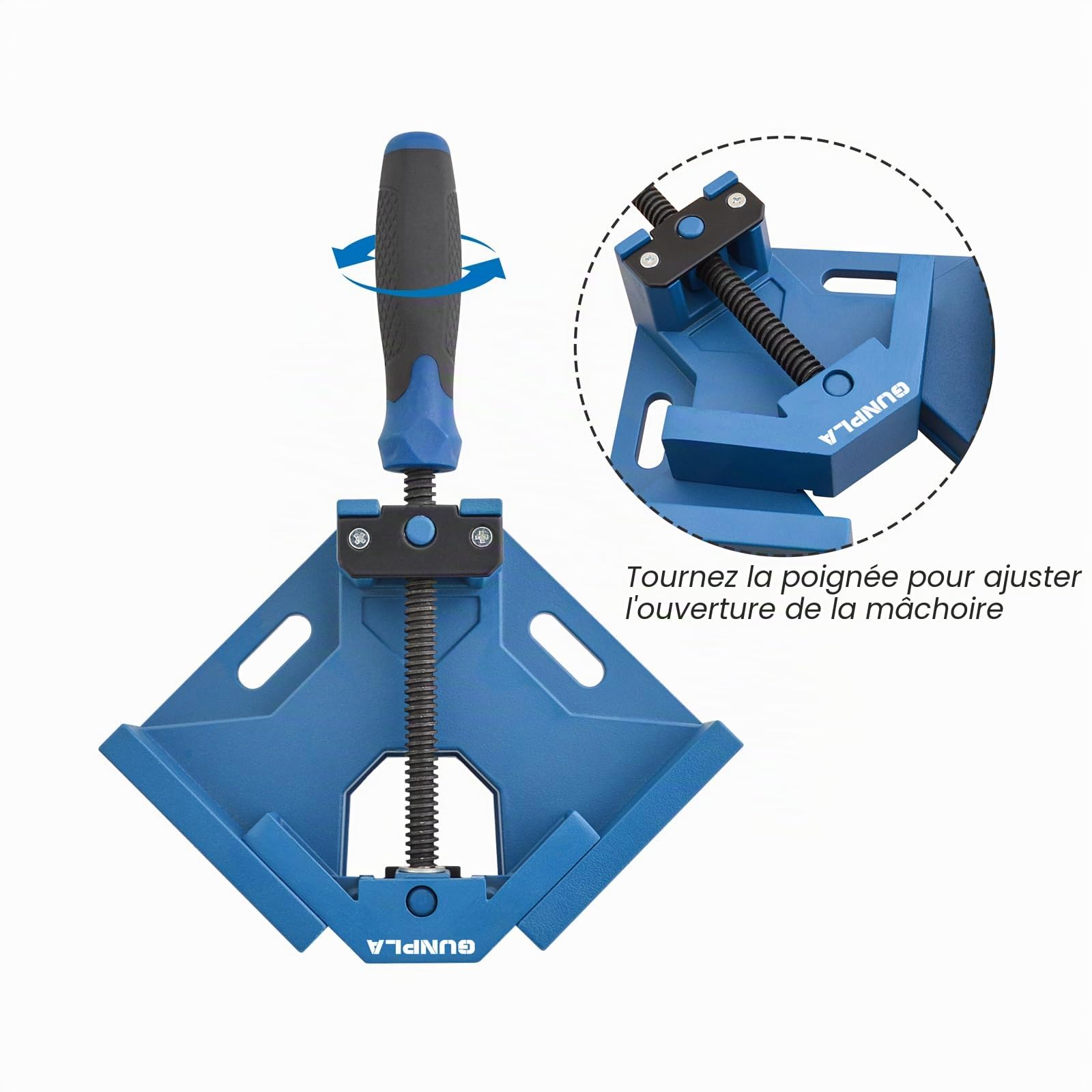 Gunpla 2pcs Serre Joint Angle Droit a 90 Degrés Alliage d'Aluminium Pince d'Angle Mâchoire Pivotante Réglable pour Travail du Bois, Soudage de Charpentier et Bricolage