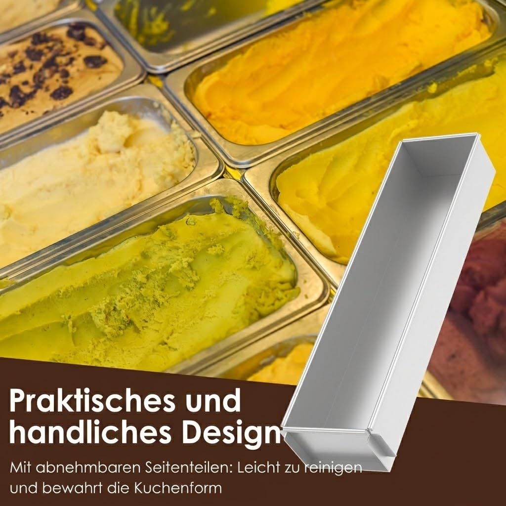 4 Stück Aluminium Tiramisu Form für Kuchen und Torten