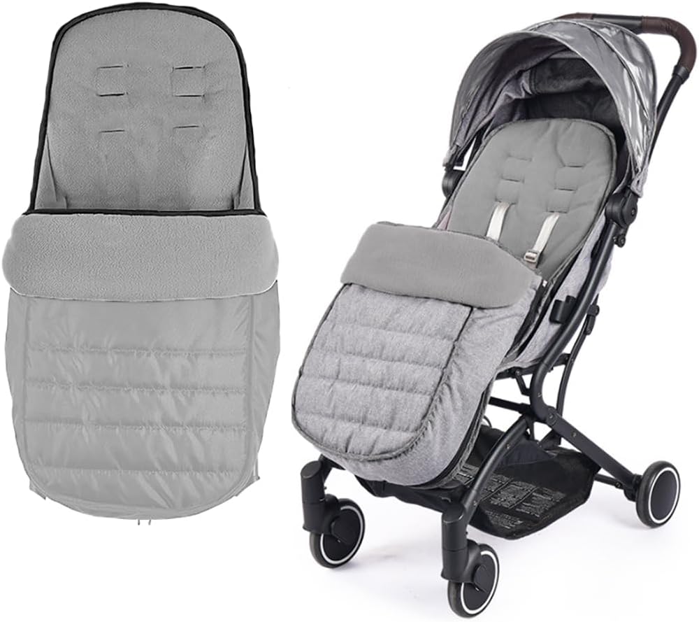Universal Baby Support Stroller Cushion with Footmuff Winter Warm Waterproof Windproof Removable Baby Stroller Bunting Bag Soft Mat with Coral Fleece Lined for Outdoor