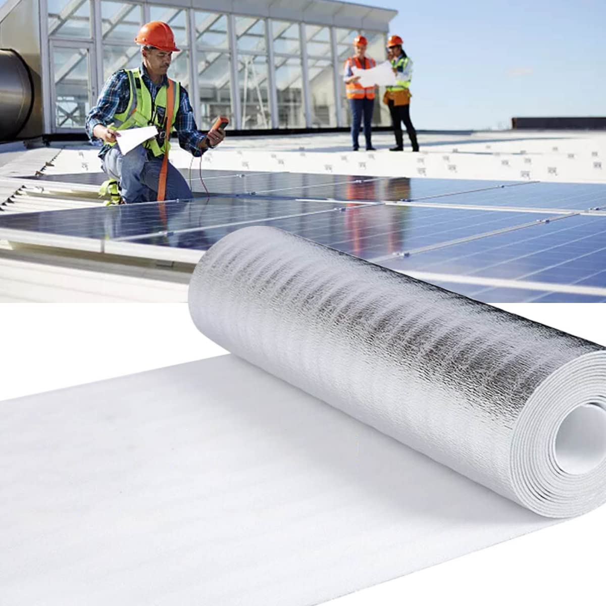 RANRAO Rotolo Di Isolamento Riflettente Termico Della Stagnola Del Radiatore Dell'isolamento, Pellicola Riflettente Dell'isolamento Termico Pellicola Di Alluminio Del Foglio Di Alluminio 10mx50cm