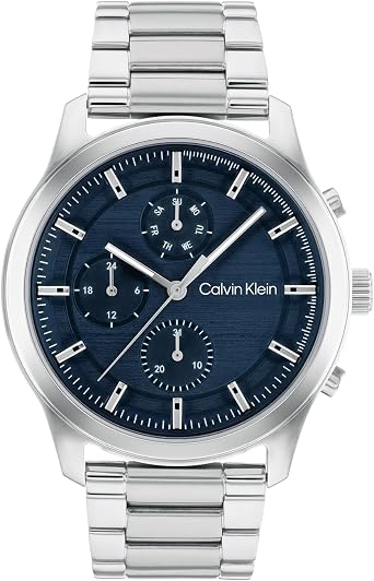 Calvin Klein Analogue Multifunction Quartz Watch for Men with Stainless Steel or Leather Bracelet