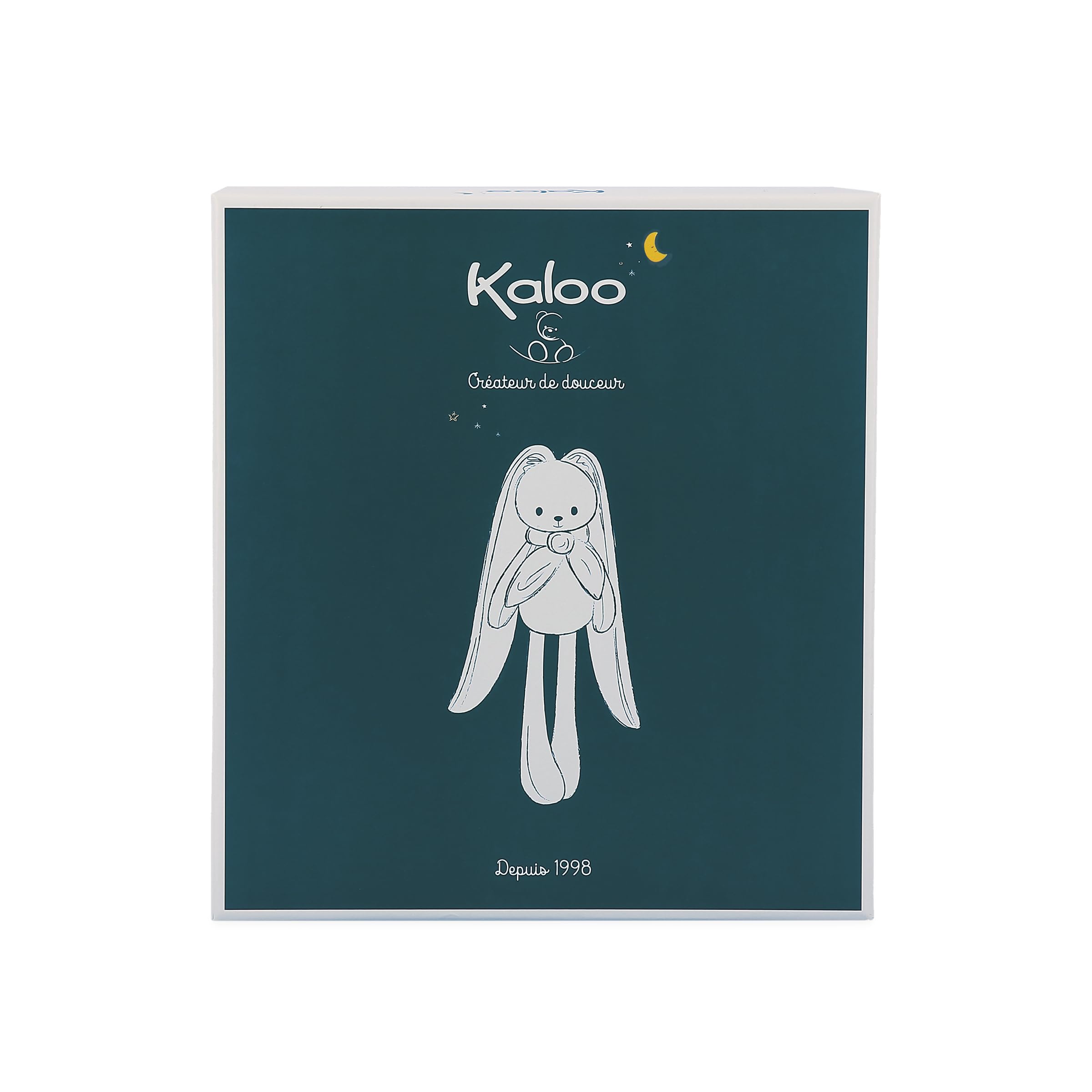 KALOO - Lapinoo - Doudou Coniglio Rosa - Peluche Neonato - Quadrato 30 x 30 cm - Due Materiali Morbidi Viscosa e Velluto a Coste - Cofanetto Regalo - dalla Nascita, K218002
