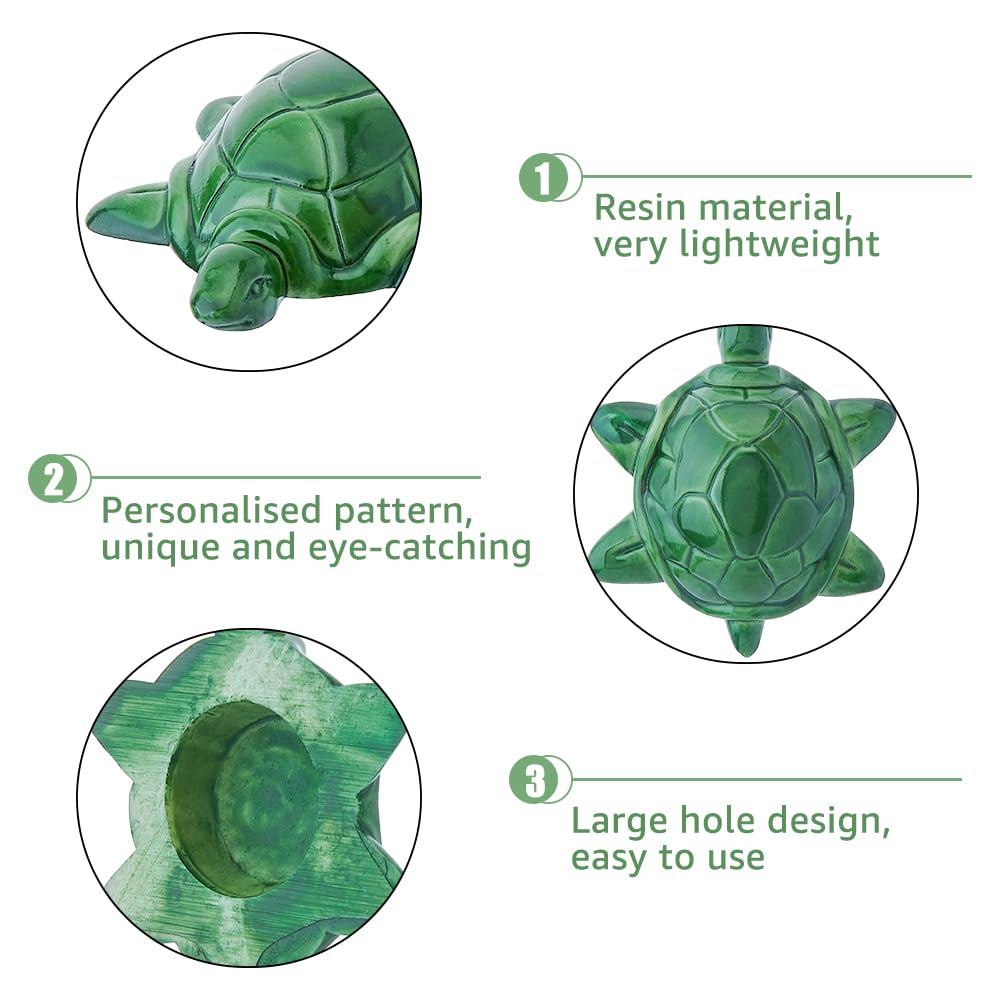 Hobbspring 2Pcs Toilet Bolt Caps Ceramic Turtle Toilet Bolt Covers Decorative Resin Cute Tortoise Bolts Cover Dark Green Toilet Bolts Bathroom Decor for Toilet Replacement Parts - Image 4