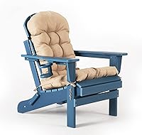 Vista 12 de Nalone Juego de 2 sillas plegables Adirondack con cojín con soporte para tazas, silla de patio de plástico HDPE resistente a la intemperie, Gris