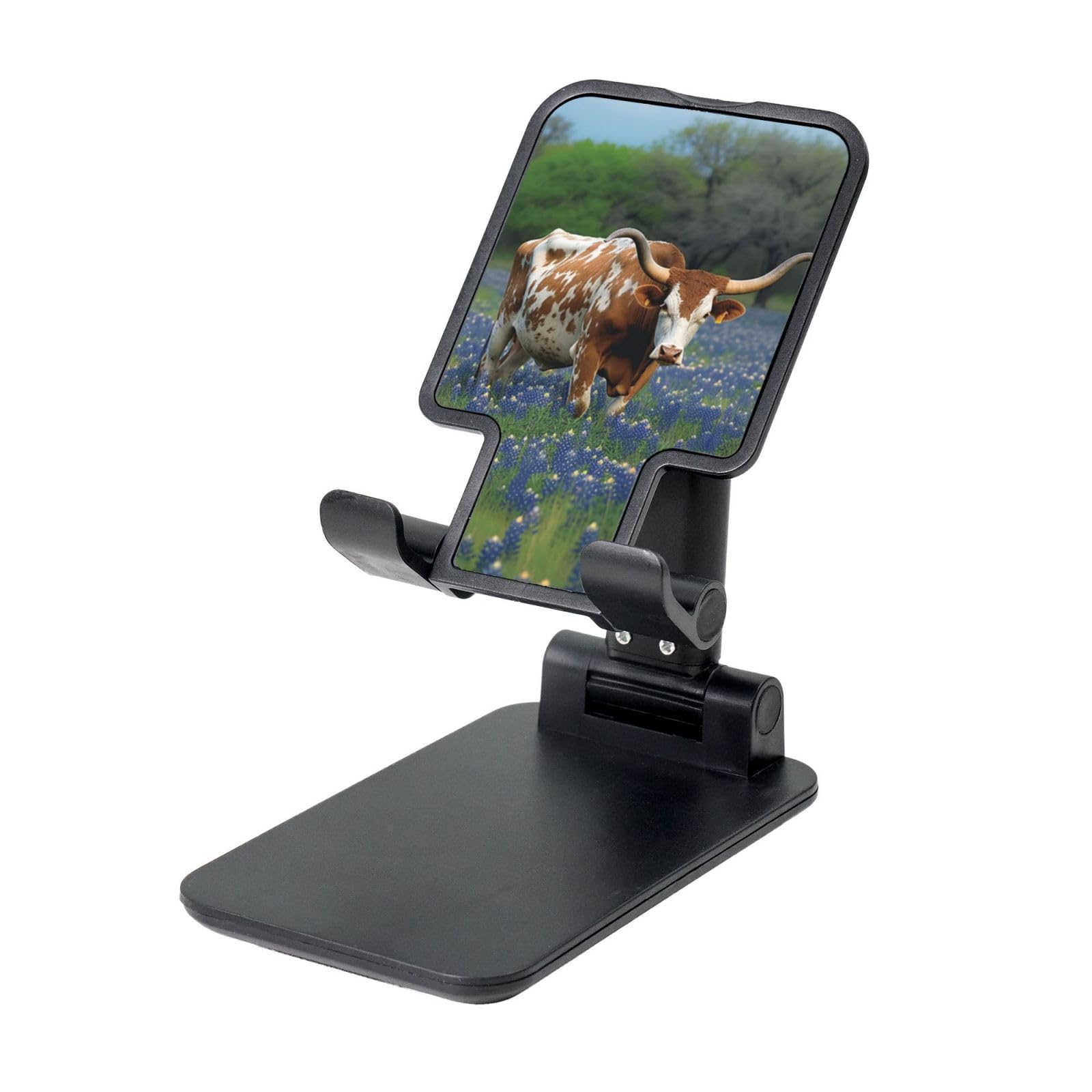 SDTYKHJ Cell Phone Stand Holder for Desk Angle Height Adjustable Cell Phone Holder Foldable Cellphone Cradle Dock Bluebonnet Longhorn Desktop Phone