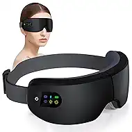 Eye Massager with Heat, 7 Heating and Vibration Modes, Eye Mask, Birthday Gifts for Women, Men, Friend, Mom and Dad, Sleep Mask for Relax, Migraine Relief, Improve Sleep, Black