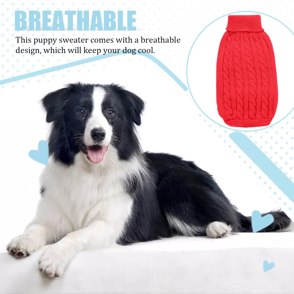 Lot de 3 chemises pour chiots sans boucles - Cadeau idéal pour animaux de compagnie - Vêtements multicolores - Pull exquis pour chiens - Rouge - XS