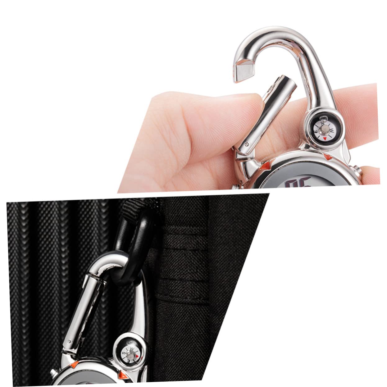 LIFKOME 3stücke Unisex Karabineruhr Aus Edelstahl Mit Quarzwerk Multifunktionale Uhr Für Outdoor-aktivitäten Langlebig Und Stilvoll Für Bergsteigen Und Wandern